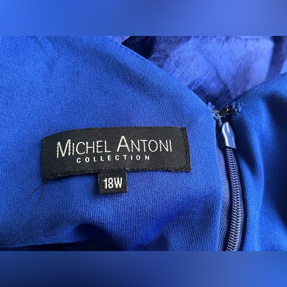 EUC 18W Michel Antoni Blue Shimmering Dress - Picture 5 of 7